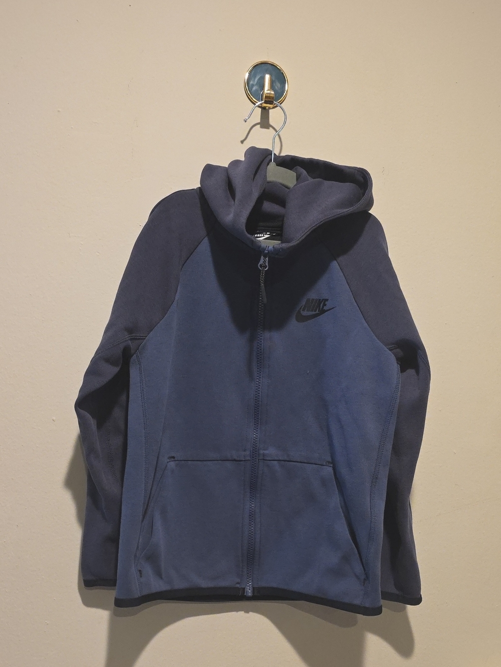 Nike Dark Navy Zip-Up Hoodie Kids Xs Tech Fleece